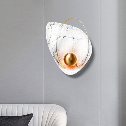 Frendorf | Tropfenmarmor Wandleuchte Designer 1-Licht Schwarz/Weiß Deckenleuchte für Wohnzimmer