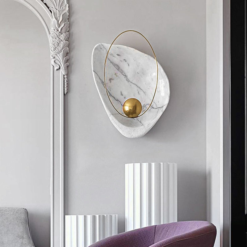 Frendorf | Tropfenmarmor Wandleuchte Designer 1-Licht Schwarz/Weiß Deckenleuchte für Wohnzimmer