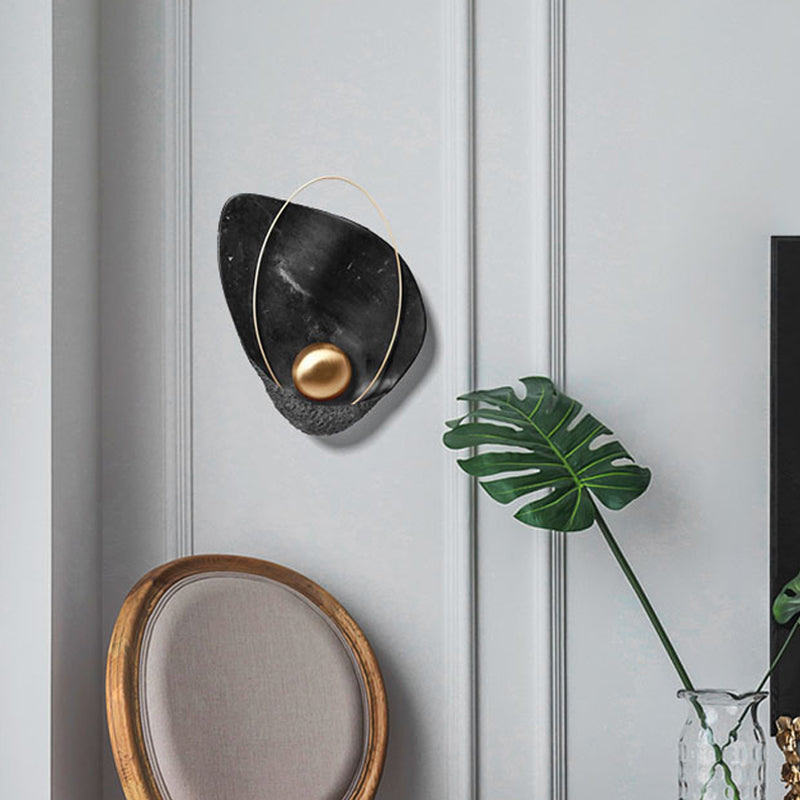 Frendorf | Tropfenmarmor Wandleuchte Designer 1-Licht Schwarz/Weiß Deckenleuchte für Wohnzimmer