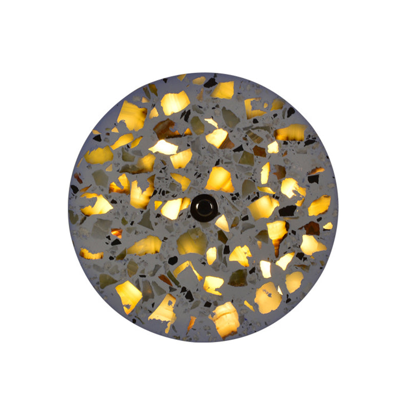 Frendorf | Terrazzo Disk LED Wandlicht Art Deco Schwarz/Rot/Blau Flush Mount Wandleuchte für das Wohnzimmer