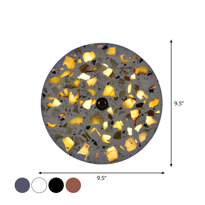 Frendorf | Terrazzo Disk LED Wandlicht Art Deco Schwarz/Rot/Blau Flush Mount Wandleuchte für das Wohnzimmer