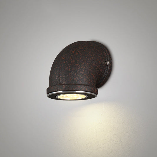 Frendorf | Eisen Schwarze Oberfläche Wand Sconce Wasserrohr/Käfig/Faust-förmig 1-Glühbirne Industrie Stil Wandmontierte Lichtarmatur