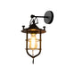 Frendorf | Eisen Schwarze Oberfläche Wand Sconce Wasserrohr/Käfig/Faust-förmig 1-Glühbirne Industrie Stil Wandmontierte Lichtarmatur