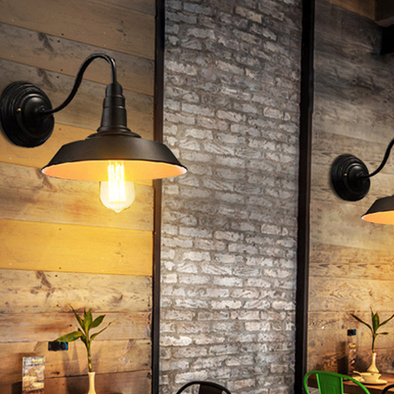 Frendorf | Eisen Schwarze Oberfläche Wand Sconce Wasserrohr/Käfig/Faust-förmig 1-Glühbirne Industrie Stil Wandmontierte Lichtarmatur