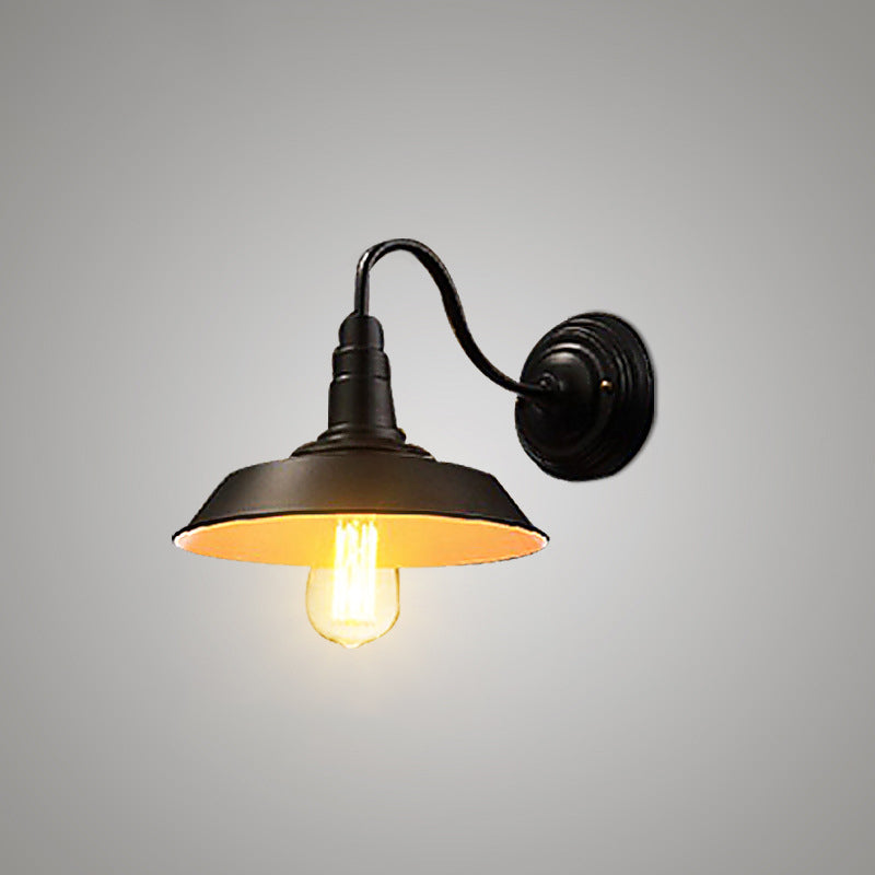Frendorf | Eisen Schwarze Oberfläche Wand Sconce Wasserrohr/Käfig/Faust-förmig 1-Glühbirne Industrie Stil Wandmontierte Lichtarmatur