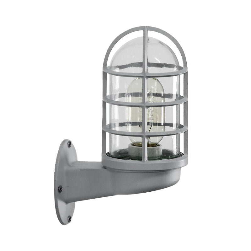 Frendorf | Loft Capsule Wandlamp Fixture Enkele Transparante Glas Wandlamp met Draadkooi in Roze/Blauw/Roest