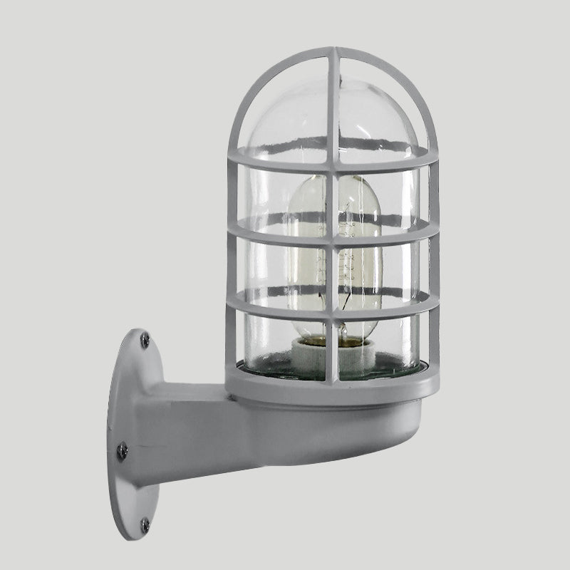 Frendorf | Loft Capsule Wandlamp Fixture Enkele Transparante Glas Wandlamp met Draadkooi in Roze/Blauw/Roest