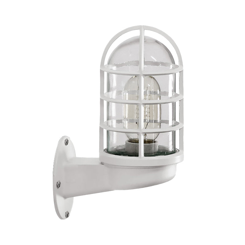 Frendorf | Loft Capsule Wandlamp Fixture Enkele Transparante Glas Wandlamp met Draadkooi in Roze/Blauw/Roest