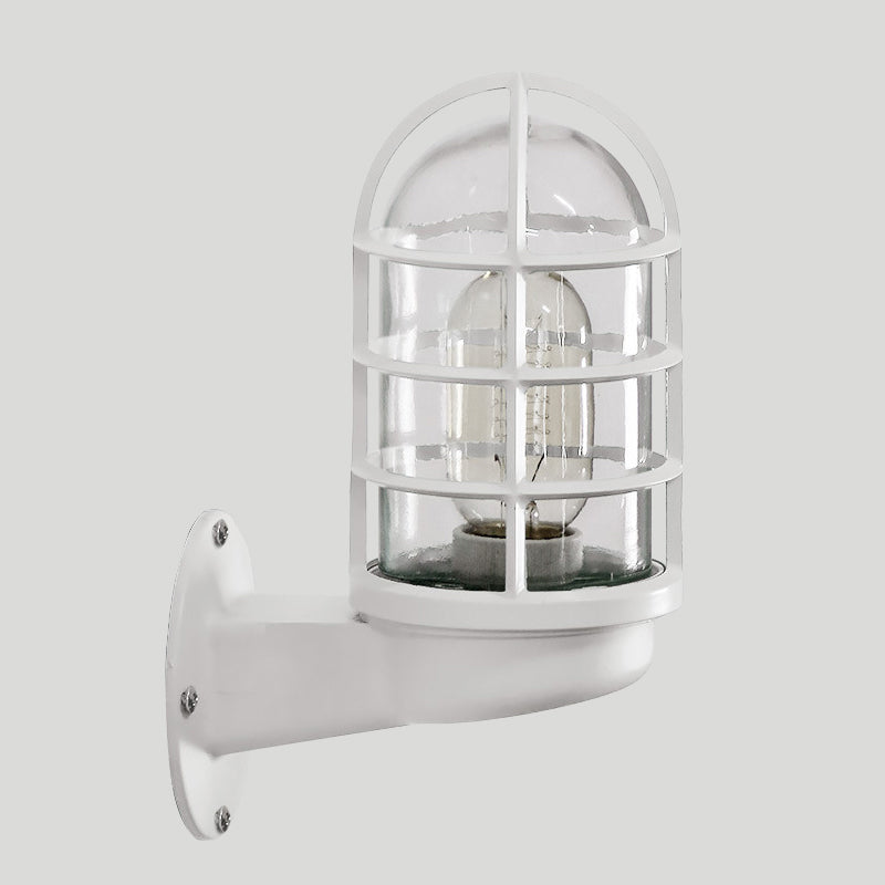 Frendorf | Loft Capsule Wandlamp Fixture Enkele Transparante Glas Wandlamp met Draadkooi in Roze/Blauw/Roest