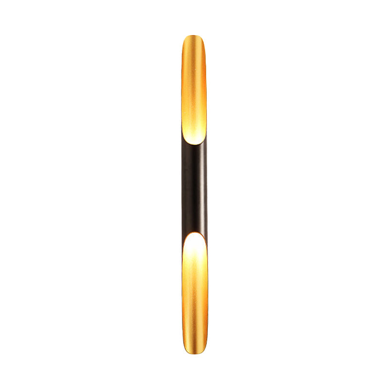 Frendorf | Cilinder Metallic Wandlamp Modern 1/4-Lamp Geel-Zwart Wandarmatuur voor Woonkamer