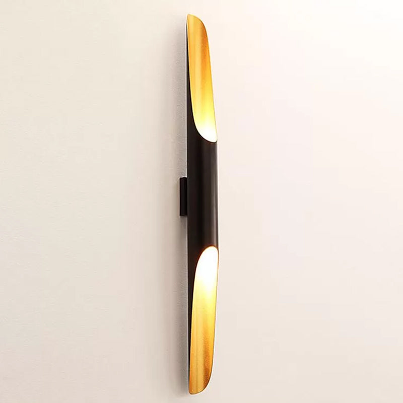 Frendorf | Cilinder Metallic Wandlamp Modern 1/4-Lamp Geel-Zwart Wandarmatuur voor Woonkamer