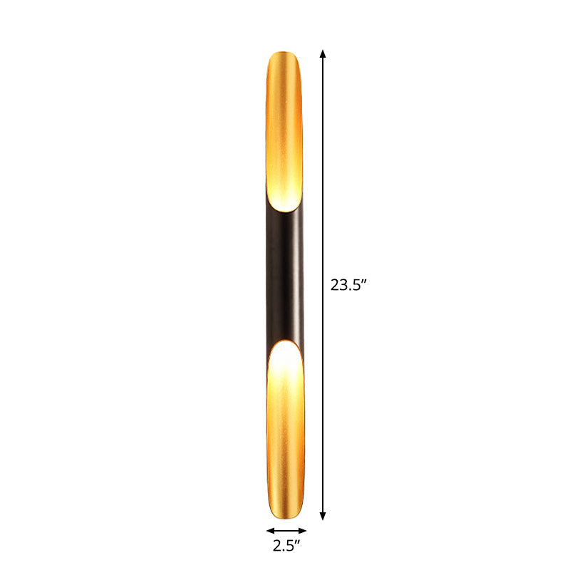 Frendorf | Cilinder Metallic Wandlamp Modern 1/4-Lamp Geel-Zwart Wandarmatuur voor Woonkamer