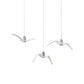 Artistry Seagull Multi Light Pendant Metallic 3 Lights Schlafzimmer Hängeleuchte Deckenleuchte in Weiß/Schwarz mit Rund/Linear Deckenplatte