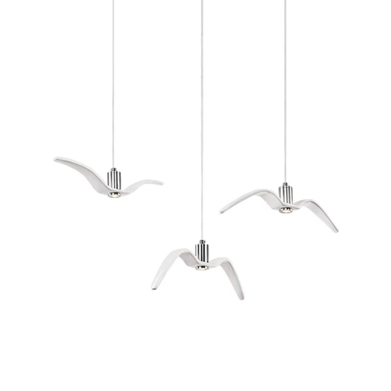 Artistry Seagull Multi Light Pendant Metallic 3 Lights Schlafzimmer Hängeleuchte Deckenleuchte in Weiß/Schwarz mit Rund/Linear Deckenplatte