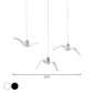 Artistry Seagull Multi Light Pendant Metallic 3 Lights Schlafzimmer Hängeleuchte Deckenleuchte in Weiß/Schwarz mit Rund/Linear Deckenplatte