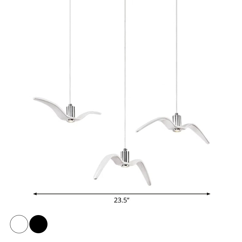 Artistry Seagull Multi Light Pendant Metallic 3 Lights Schlafzimmer Hängeleuchte Deckenleuchte in Weiß/Schwarz mit Rund/Linear Deckenplatte