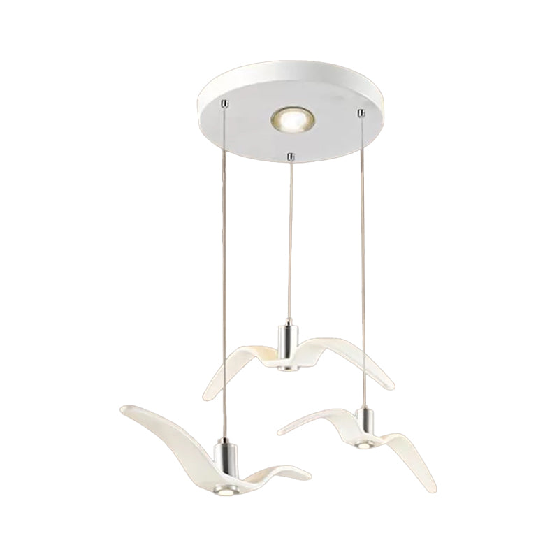 Artistry Seagull Multi Light Pendant Metallic 3 Lights Schlafzimmer Hängeleuchte Deckenleuchte in Weiß/Schwarz mit Rund/Linear Deckenplatte