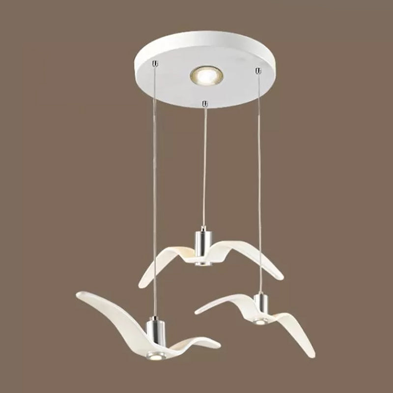 Artistry Seagull Multi Light Pendant Metallic 3 Lights Schlafzimmer Hängeleuchte Deckenleuchte in Weiß/Schwarz mit Rund/Linear Deckenplatte
