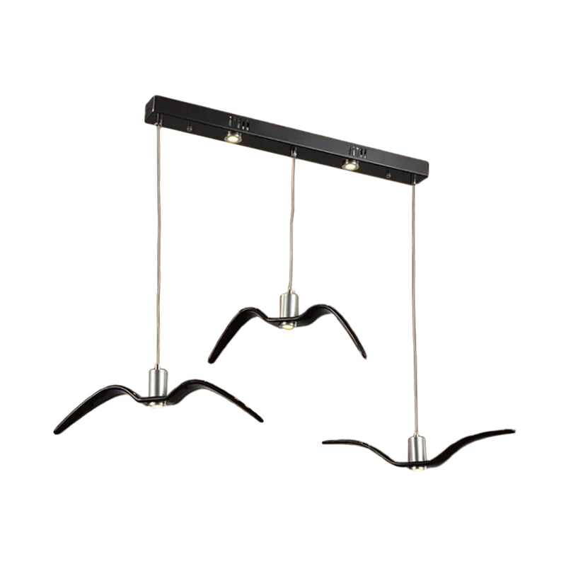 Artistry Seagull Multi Light Pendant Metallic 3 Lights Schlafzimmer Hängeleuchte Deckenleuchte in Weiß/Schwarz mit Rund/Linear Deckenplatte