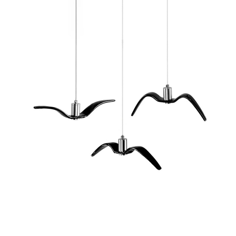Artistry Seagull Multi Light Pendant Metallic 3 Lights Schlafzimmer Hängeleuchte Deckenleuchte in Weiß/Schwarz mit Rund/Linear Deckenplatte