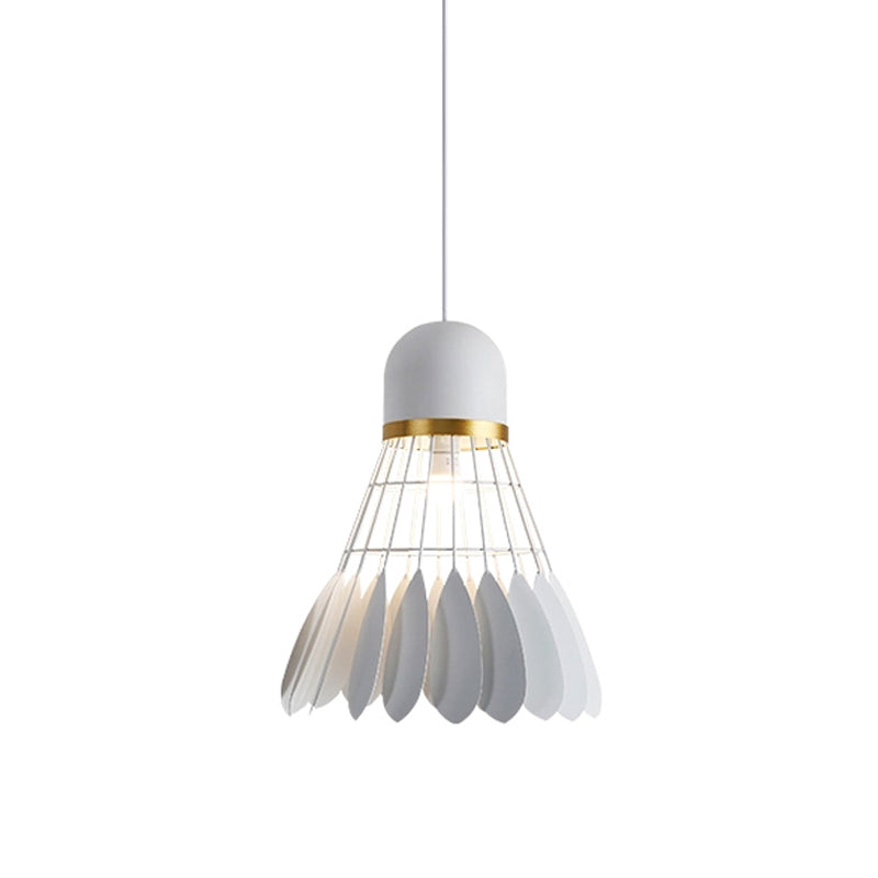 Badminton Hängeleuchte Kunstmetallic 1-Licht Esszimmer Pendelleuchte in Weiß/Schwarz/Grau