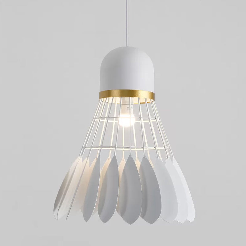 Badminton Hängeleuchte Kunstmetallic 1-Licht Esszimmer Pendelleuchte in Weiß/Schwarz/Grau