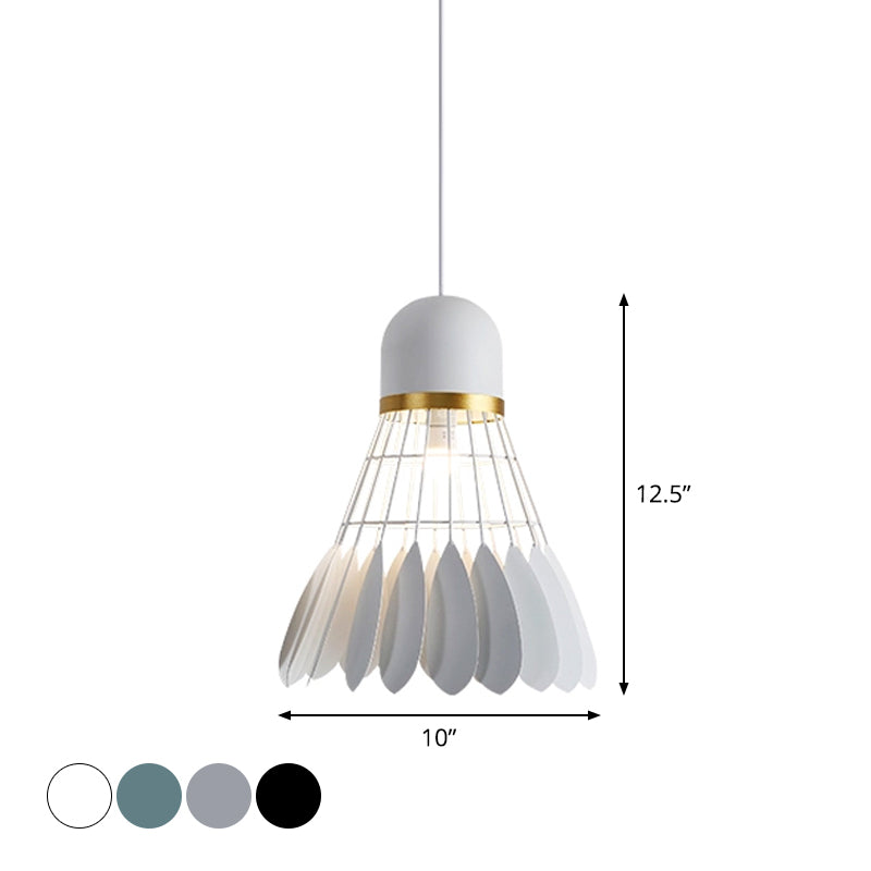 Badminton Hängeleuchte Kunstmetallic 1-Licht Esszimmer Pendelleuchte in Weiß/Schwarz/Grau