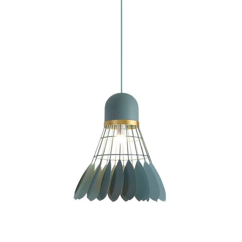 Badminton Hängeleuchte Kunstmetallic 1-Licht Esszimmer Pendelleuchte in Weiß/Schwarz/Grau