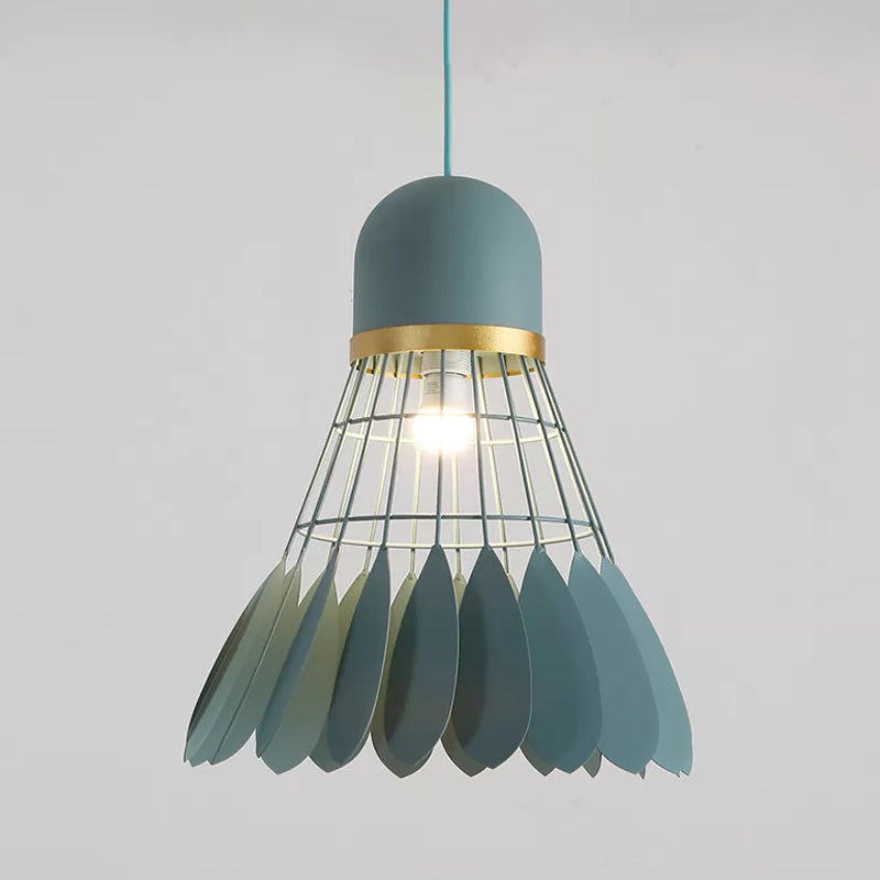 Badminton Hängeleuchte Kunstmetallic 1-Licht Esszimmer Pendelleuchte in Weiß/Schwarz/Grau