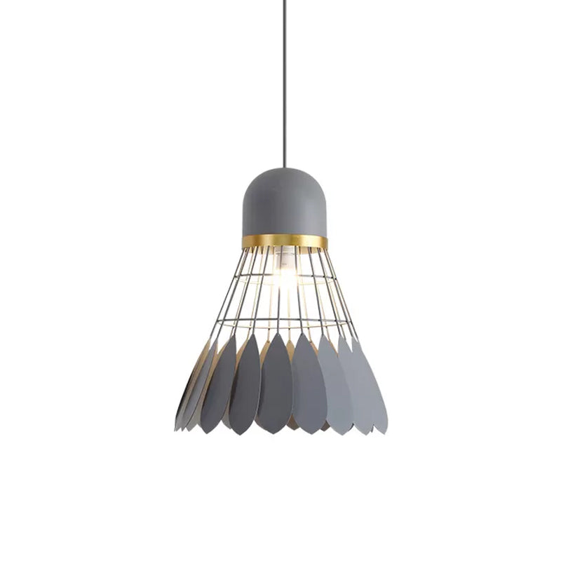 Badminton Hängeleuchte Kunstmetallic 1-Licht Esszimmer Pendelleuchte in Weiß/Schwarz/Grau