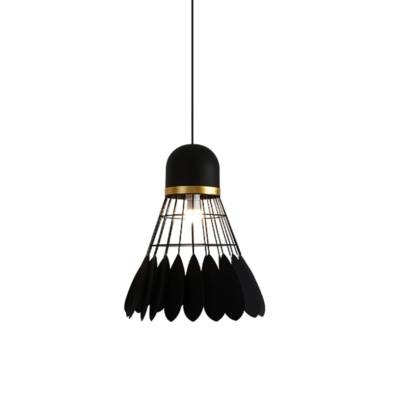 Badminton Hängeleuchte Kunstmetallic 1-Licht Esszimmer Pendelleuchte in Weiß/Schwarz/Grau