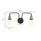 Frendorf | Peren/Bellen Binnen Wandlamp Fabriekshelder Glas 2 Lichten Wandlamp Armatuur in Zwart
