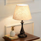 Nordic Empire Shade Nachttischlampe Stoff 1-Licht Wohnzimmer Tischleuchte mit Zylinder-/Tropfenbasis in Schwarz/Weiß