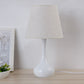 Nordic Empire Shade Nachttischlampe Stoff 1-Licht Wohnzimmer Tischleuchte mit Zylinder-/Tropfenbasis in Schwarz/Weiß