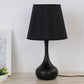 Nordic Empire Shade Nachttischlampe Stoff 1-Licht Wohnzimmer Tischleuchte mit Zylinder-/Tropfenbasis in Schwarz/Weiß