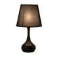 Nordic Empire Shade Nachttischlampe Stoff 1-Licht Wohnzimmer Tischleuchte mit Zylinder-/Tropfenbasis in Schwarz/Weiß