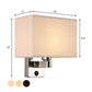 Frendorf | 1-Licht Schlafzimmer Wandlampe Nordic Schwarz/Weiß/Beige und Chrom Wandleuchte mit ovalem/quadratischem Stoffschirm