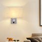 Frendorf | 1-Licht Schlafzimmer Wandlampe Nordic Schwarz/Weiß/Beige und Chrom Wandleuchte mit ovalem/quadratischem Stoffschirm