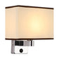 Frendorf | 1-Licht Schlafzimmer Wandlampe Nordic Schwarz/Weiß/Beige und Chrom Wandleuchte mit ovalem/quadratischem Stoffschirm