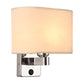 Frendorf | 1-Licht Schlafzimmer Wandlampe Nordic Schwarz/Weiß/Beige und Chrom Wandleuchte mit ovalem/quadratischem Stoffschirm
