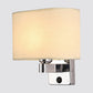 Frendorf | 1-Licht Schlafzimmer Wandlampe Nordic Schwarz/Weiß/Beige und Chrom Wandleuchte mit ovalem/quadratischem Stoffschirm