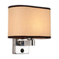 Frendorf | 1-Licht Schlafzimmer Wandlampe Nordic Schwarz/Weiß/Beige und Chrom Wandleuchte mit ovalem/quadratischem Stoffschirm