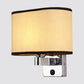 Frendorf | 1-Licht Schlafzimmer Wandlampe Nordic Schwarz/Weiß/Beige und Chrom Wandleuchte mit ovalem/quadratischem Stoffschirm
