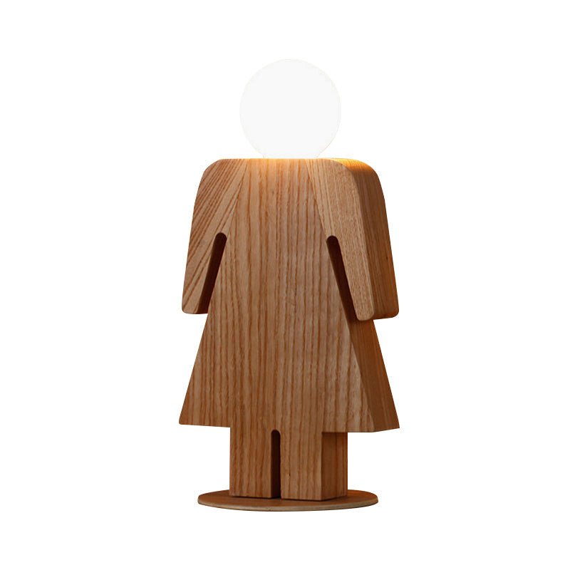 People Study Room Desk Light Wood 1 Kopf Modern Plug-In Schreibtischlampe in Beige