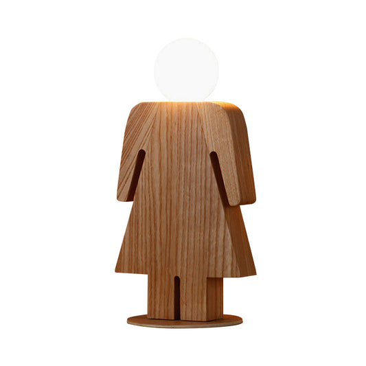 People Study Room Desk Light Wood 1 Kopf Modern Plug-In Schreibtischlampe in Beige