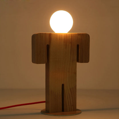 WoodKid - Holz Kinder Schreibtischlampe mit modernem Plug-in