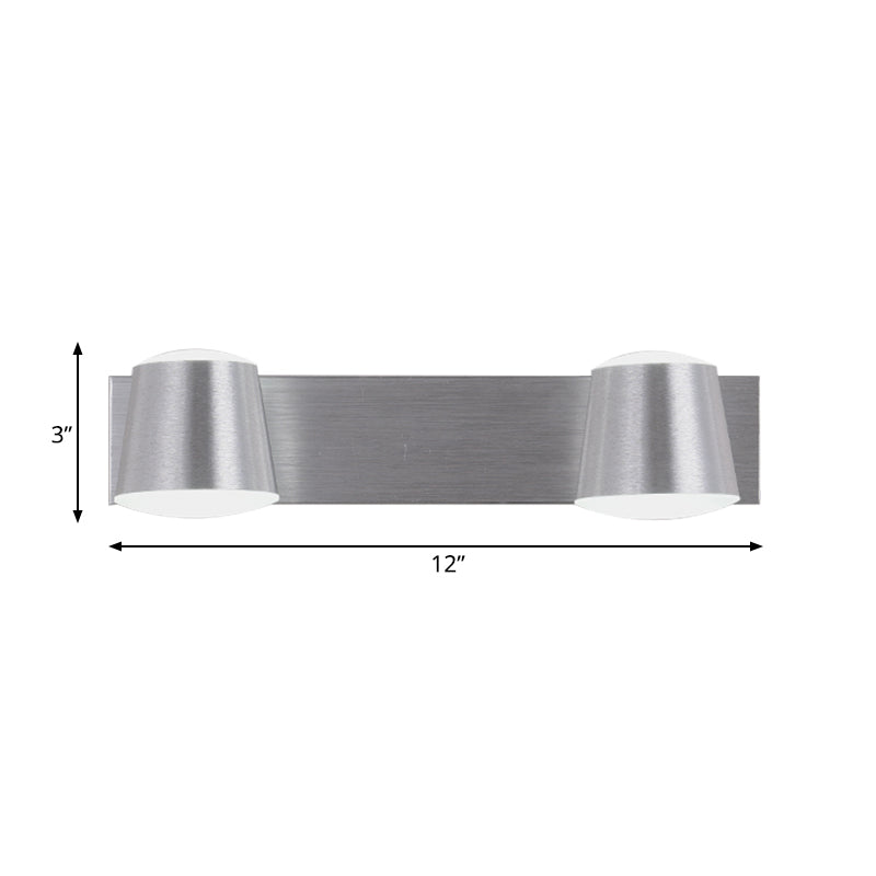 Frendorf | Getailleerde Woonkamer Vanity Wandlamp Eenvoudige Stijl Metaal 1/2/3 Koppen Zilveren Wandlicht Armatuur in Warm/Wit Licht