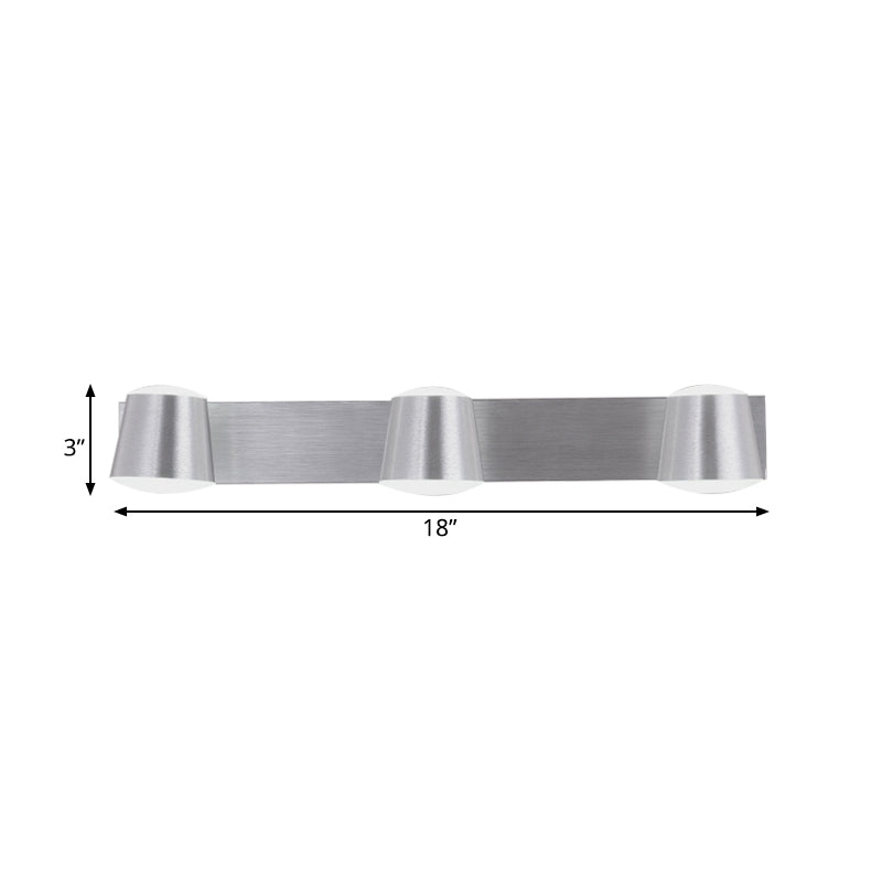 Frendorf | Getailleerde Woonkamer Vanity Wandlamp Eenvoudige Stijl Metaal 1/2/3 Koppen Zilveren Wandlicht Armatuur in Warm/Wit Licht