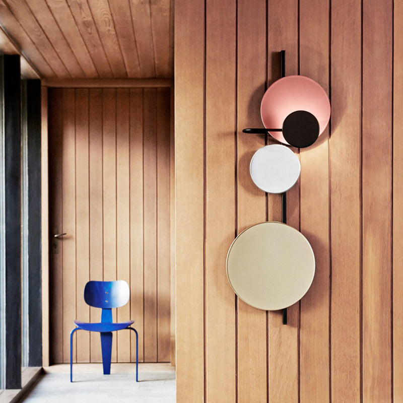 Frendorf | Bewegliches Mond Wandlicht Nordic Metall Schwarz/Weiß/Rosa LED Deckenleuchte in Weiß/Gelbes Licht