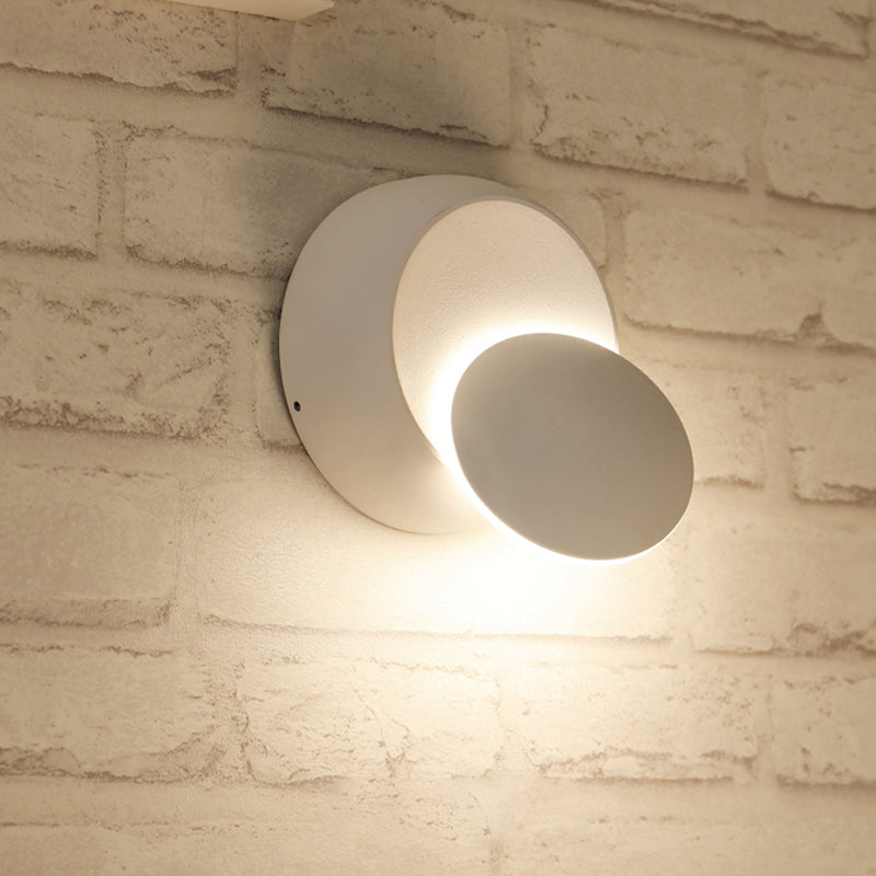 Frendorf | Bewegliches Mond Wandlicht Nordic Metall Schwarz/Weiß/Rosa LED Deckenleuchte in Weiß/Gelbes Licht